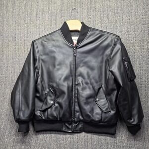 Michael Hoban WHEREMI US Marines Bomber Jacket XL Faux Leather USMC Patch Spello